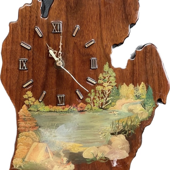 Vintage Michigan Clock Hand-painted clock unique - Picture 2 of 5